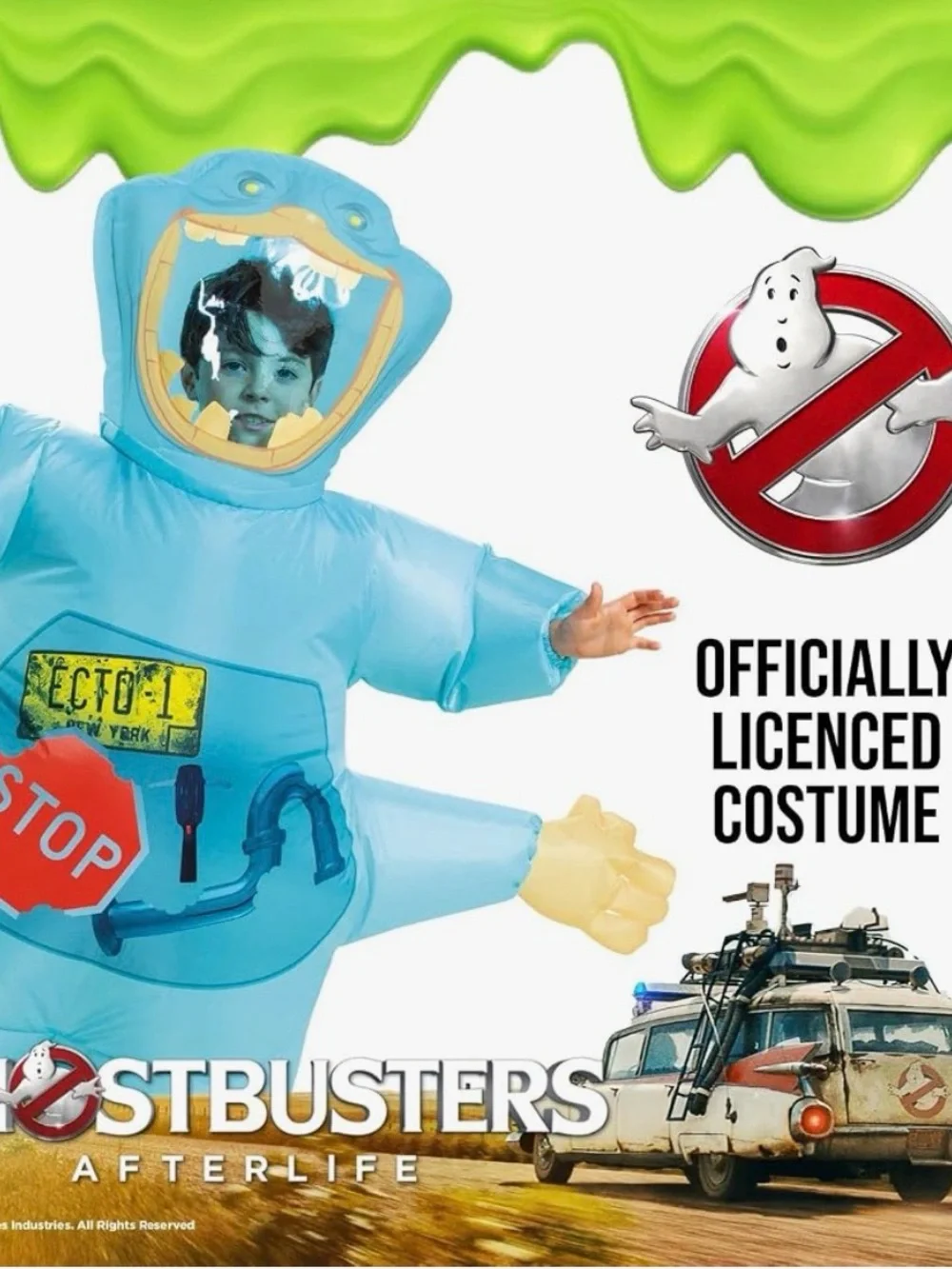 Muncher Ghostbusters inflatable Kids Costume, Kid Size up to 7/8,